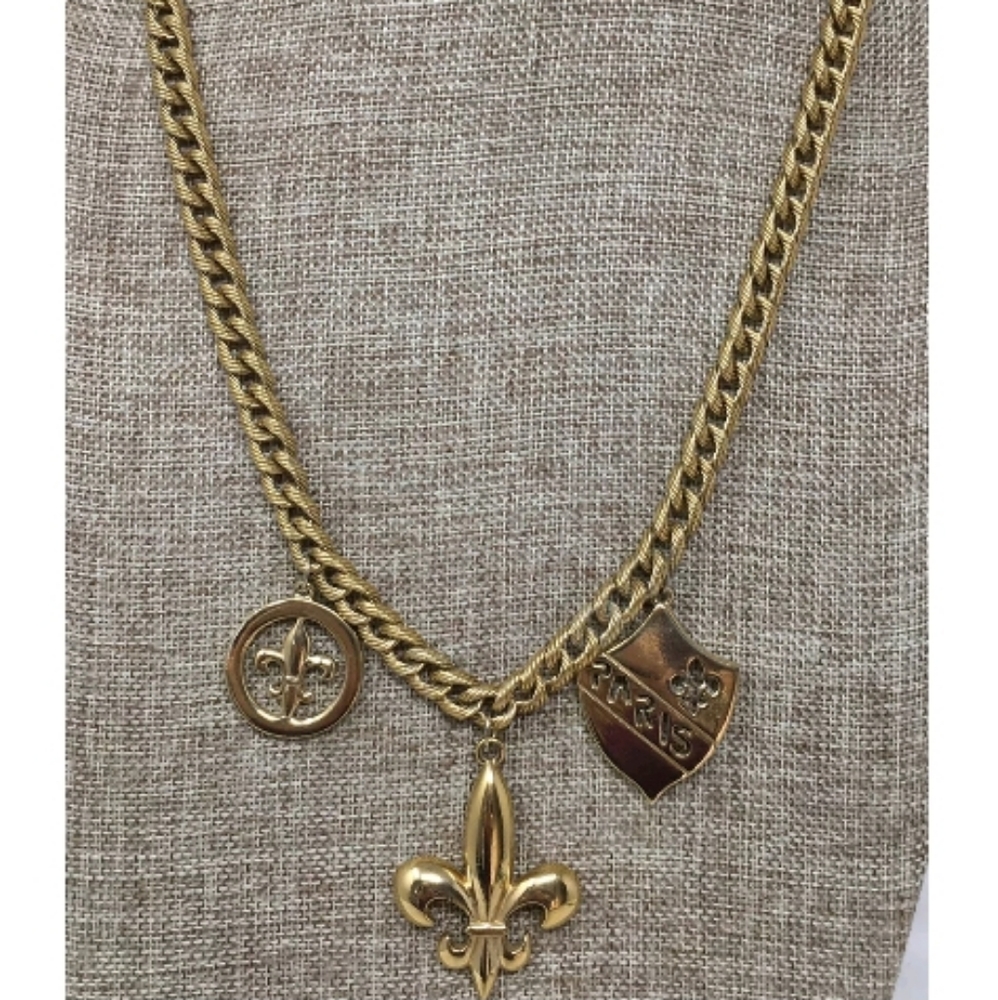 Vintage 1980s Signed Givenchy Charm Necklace - Picture 2 of 7